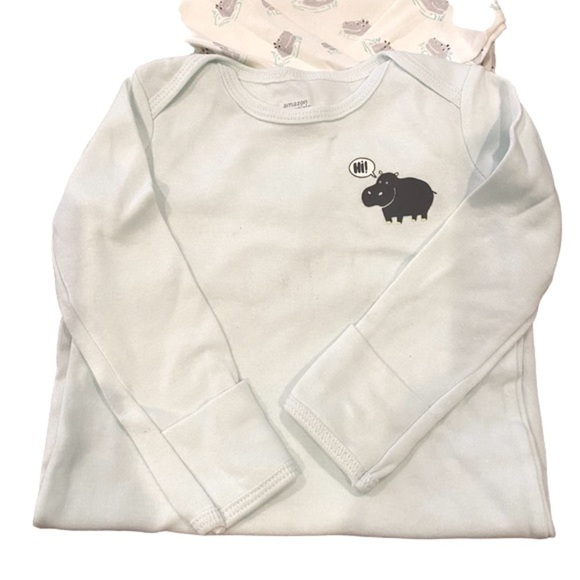 New Amazon Essentials Unisex Babies' Cotton Sleeper Gowns, Pack 3 Size 6 months - Picture 6 of 9